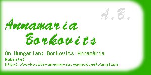 annamaria borkovits business card